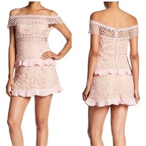 Romeo & Juliet Off the Shoulder Crochet Lace Dress